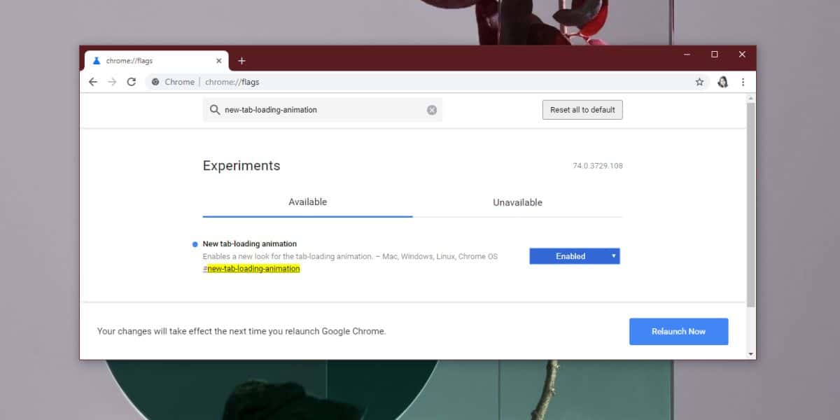 How to enable the new page loading animation in Chrome