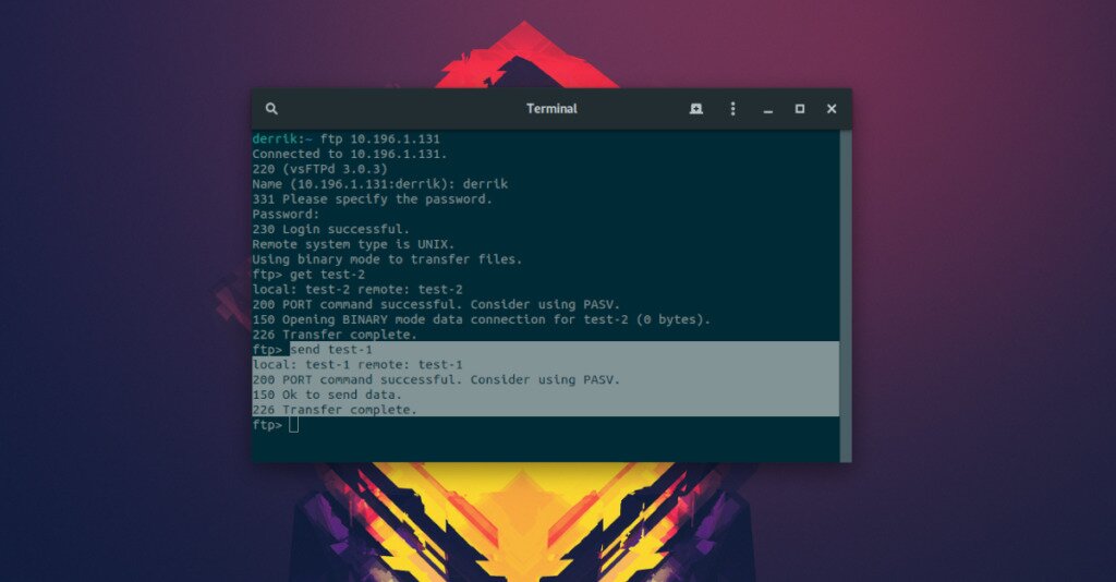 How to use FTP from the command-line on Linux