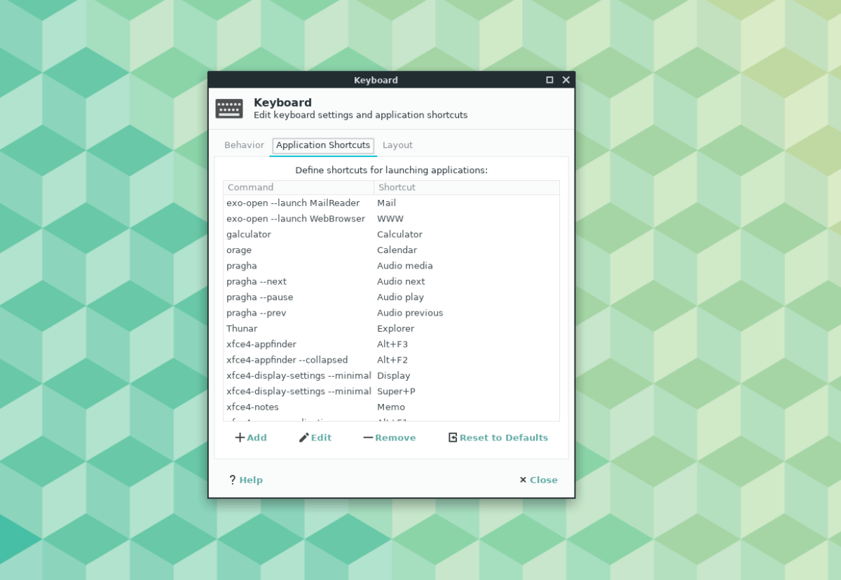 How to customize keyboard shortcuts on the XFCE4 desktop