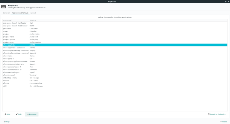 How to customize keyboard shortcuts on the xfce4 desktop