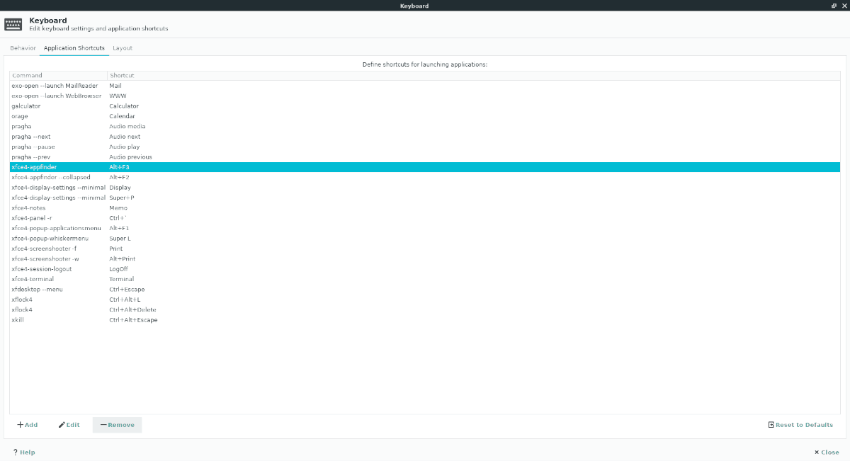 How to customize keyboard shortcuts on the XFCE4 desktop