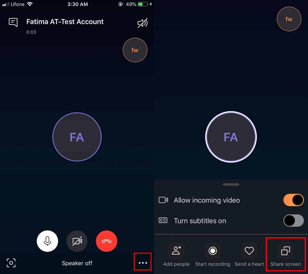 how to share screen on skype iphone