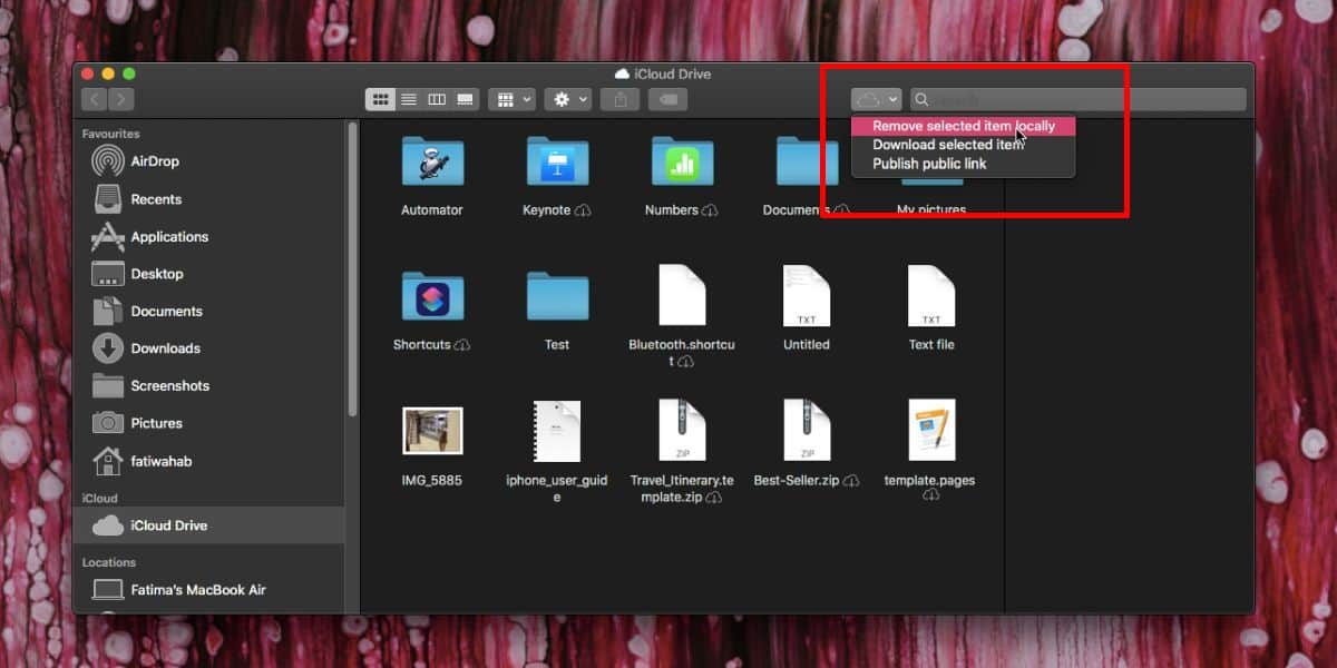 How to delete local copy of an iCloud file on macOS