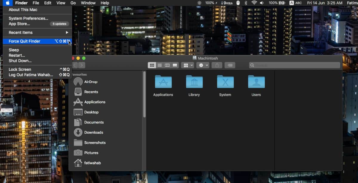 power menu for finder mac app