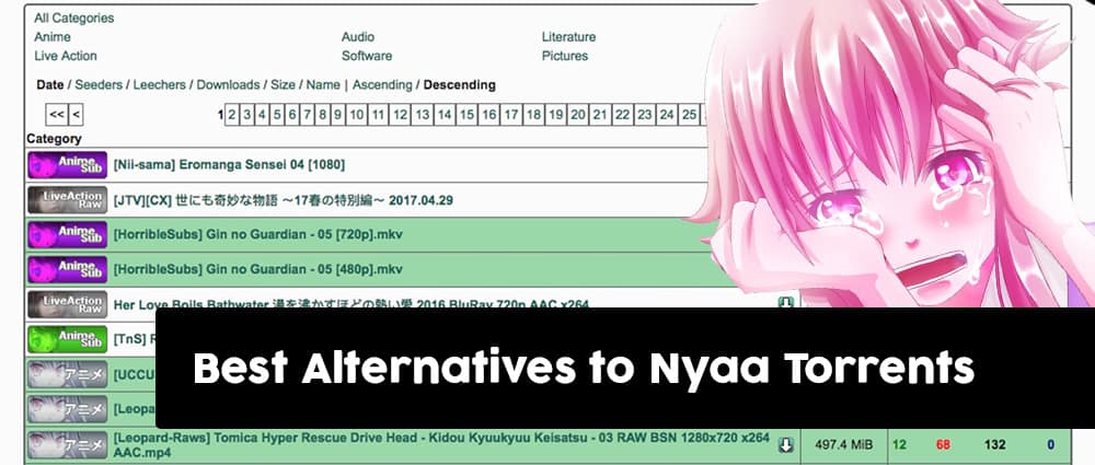 Meilleures alternatives aux torrents Nyaa