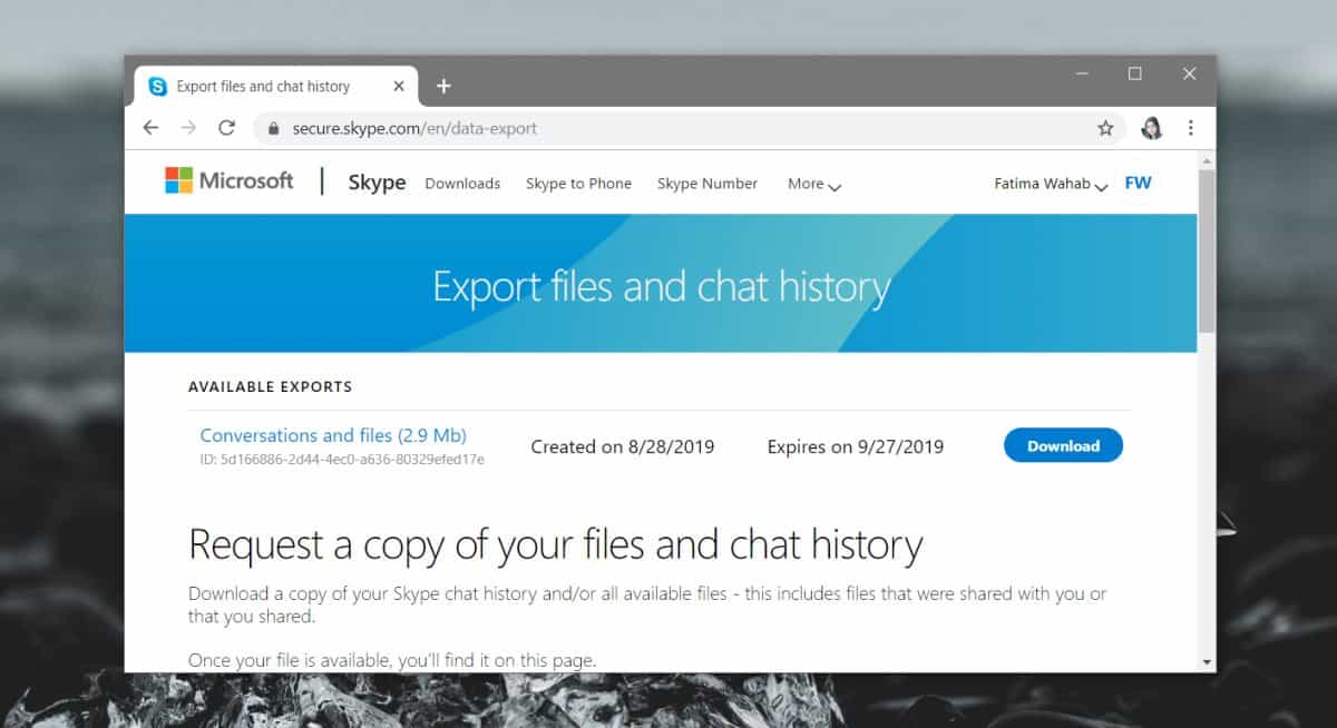 Skype chat logs