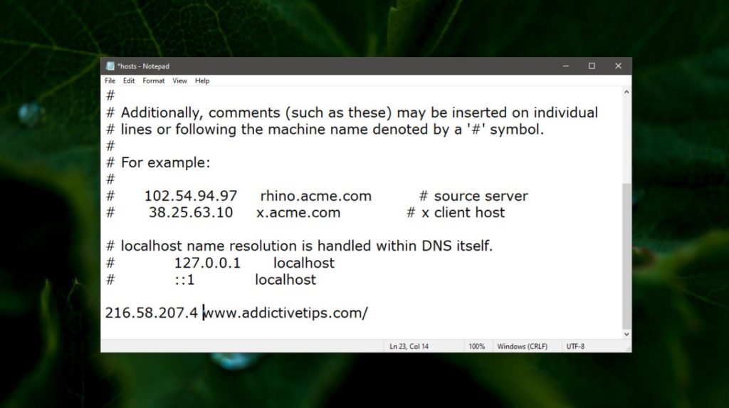 How to redirect a URL on Windows 10