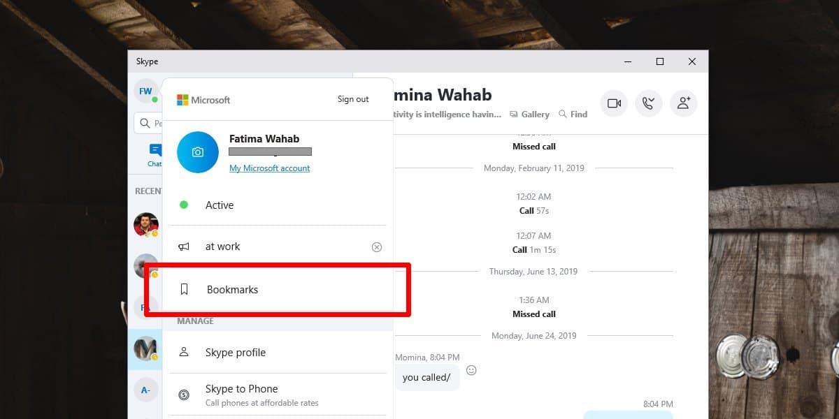 How to bookmark a Skype message