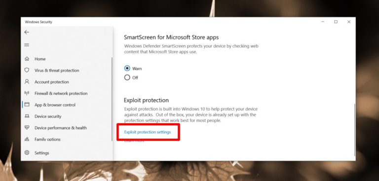 How to exclude an app from Exploit Protection on Windows 10