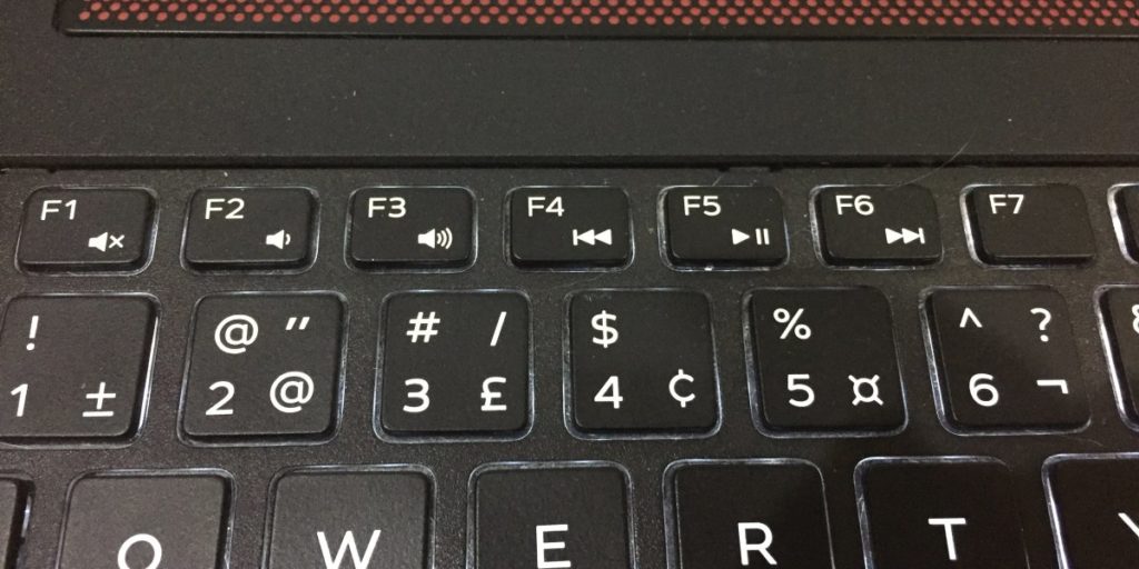 How to identify symbols on function keys on a Windows 10 laptop