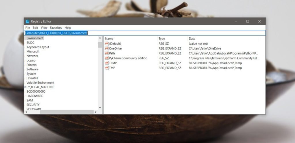 How to recover path environment variables on Windows 10