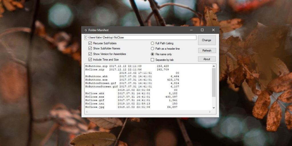 How to create a list of all items in a folder on Windows 10