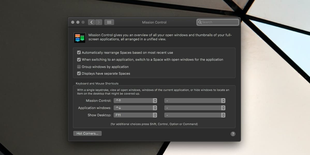 how to move between and close multiple desktops on mac
