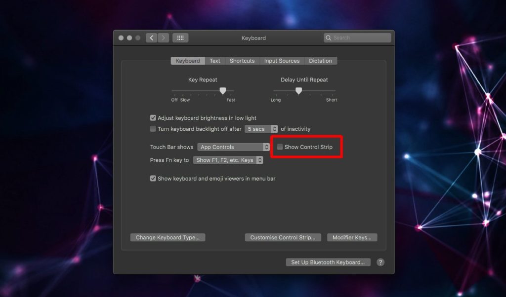 How to remove Siri from the Touch Bar on macOS