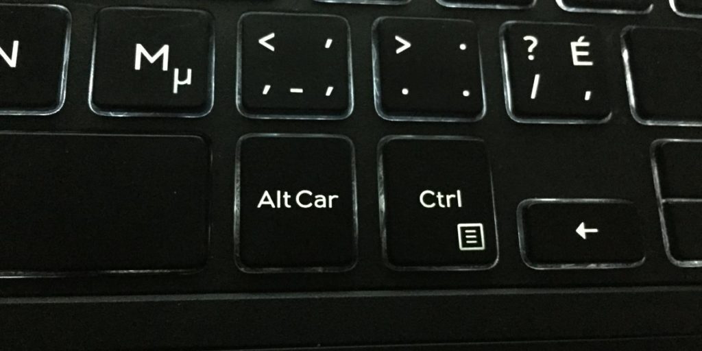 How to use the Alt Car or AltGr key on the keyboard on Windows 10