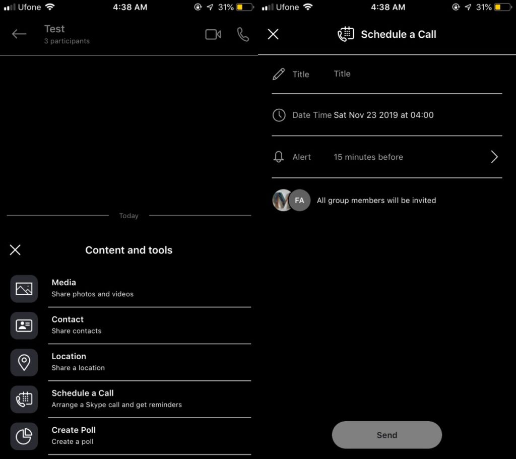 How to schedule a group call on Skype