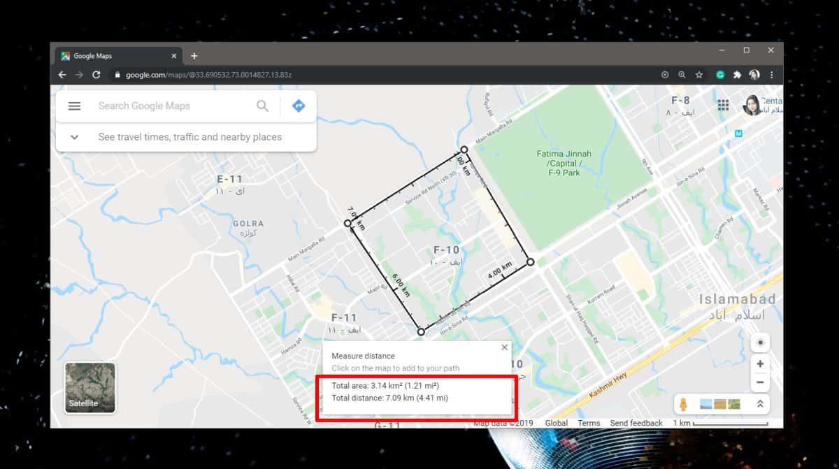 Absolutamente hígado Histérico How to calculate area on Google Maps