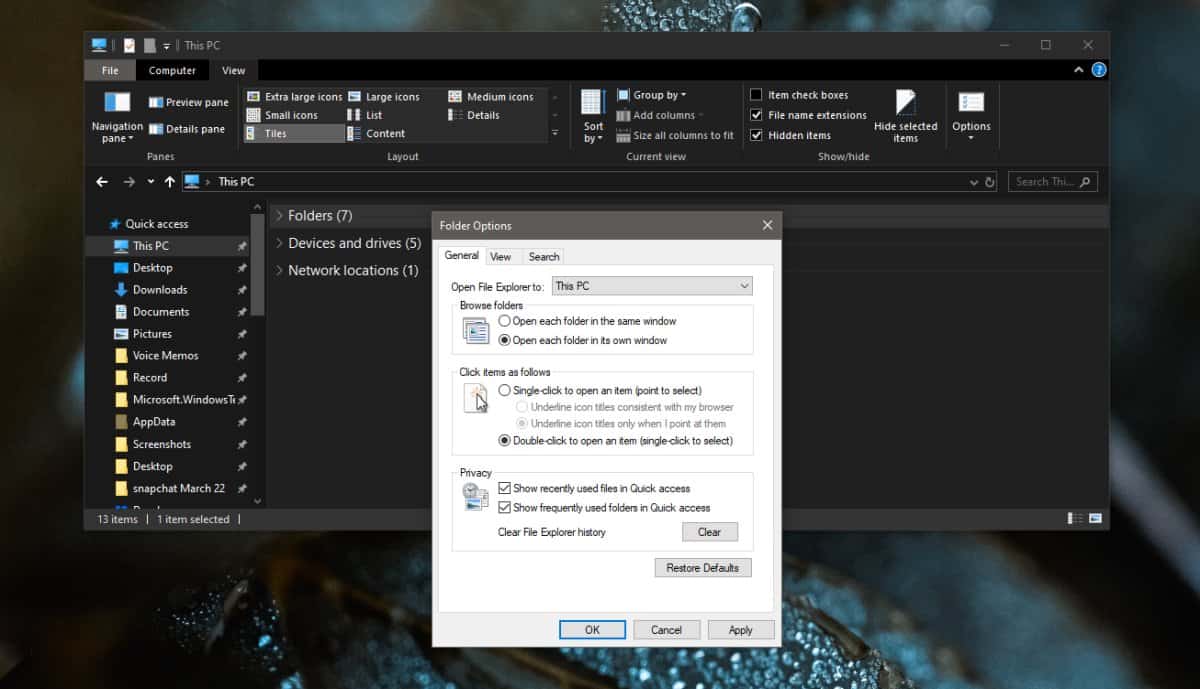 How to open folders in new file explorer window on windows 10