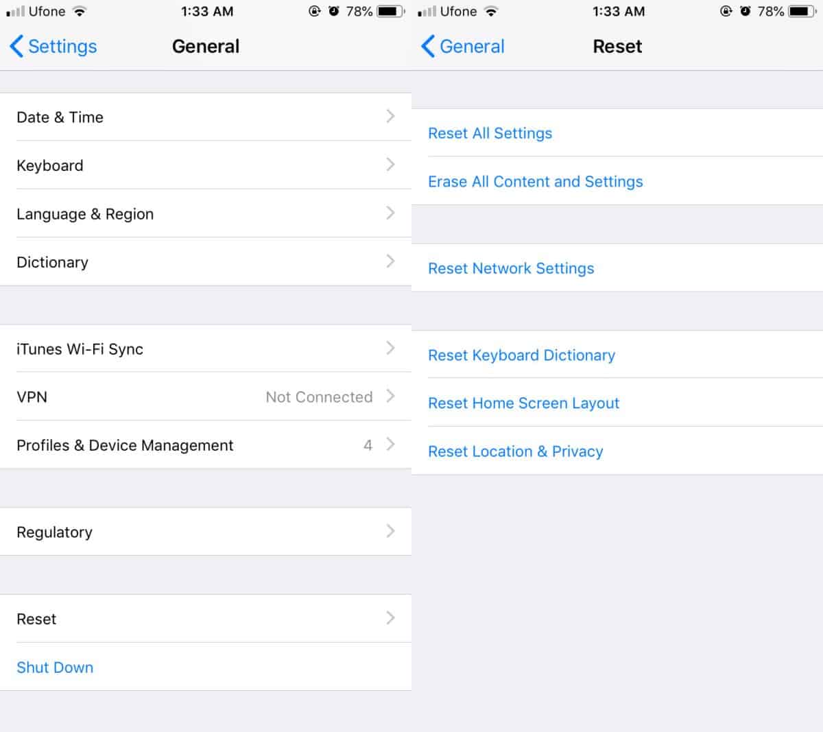 How to reset all app permissions on iOS