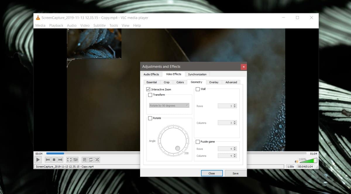 video player with zoom-in feature video player with zoom-in feature