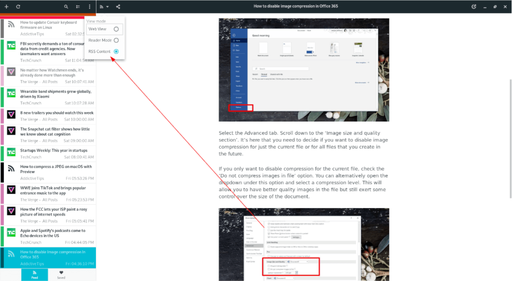 How to set up the Feeds RSS reader on the Linux desktop