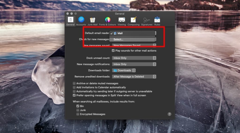 how to set default mail app macos
