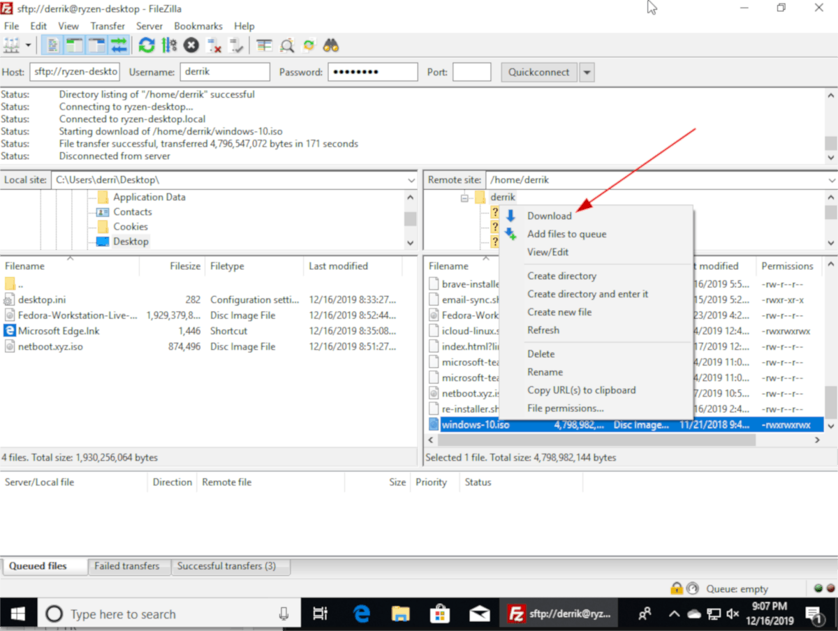 Download file from linux server to windows download lidar data free