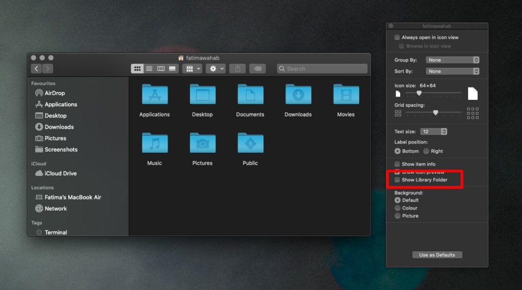 How to permanently unhide the User Library folder on macOS