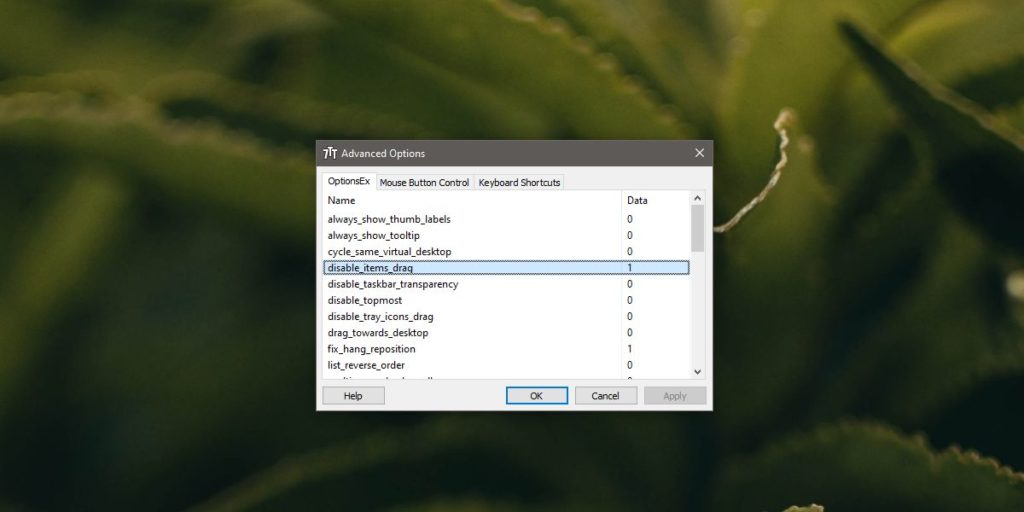 How to disable taskbar item rearranging on Windows 10