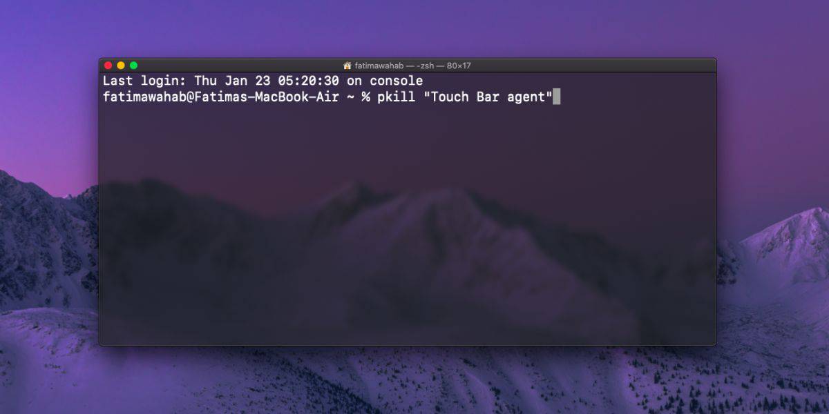 How to restart the Touch Bar on macOS