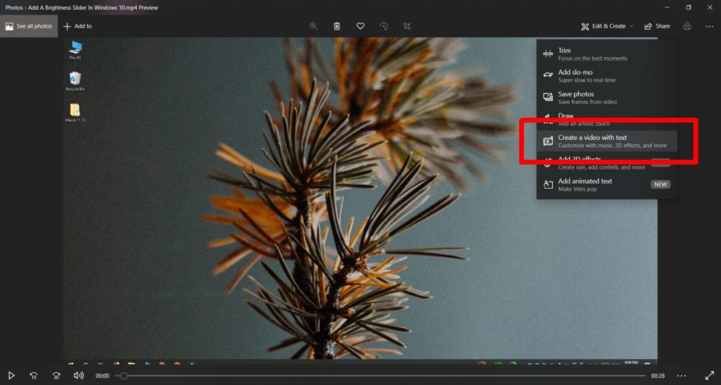 How to add text to a video on windows 10