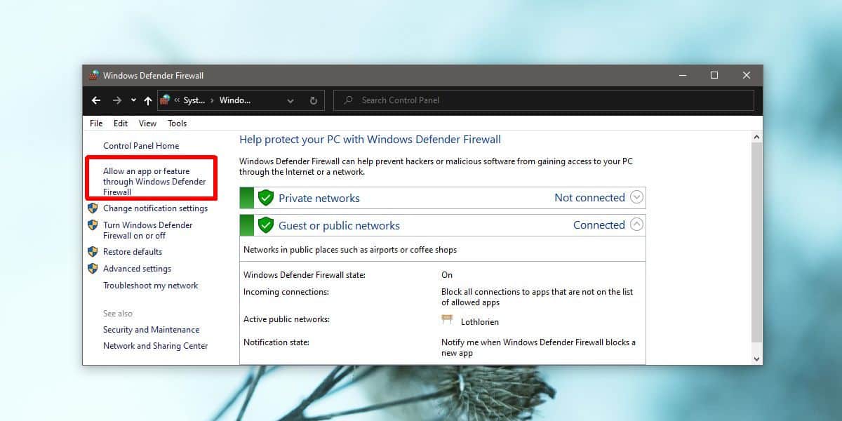 Windows Defender Firewall - Advanced settings. Defender firewall