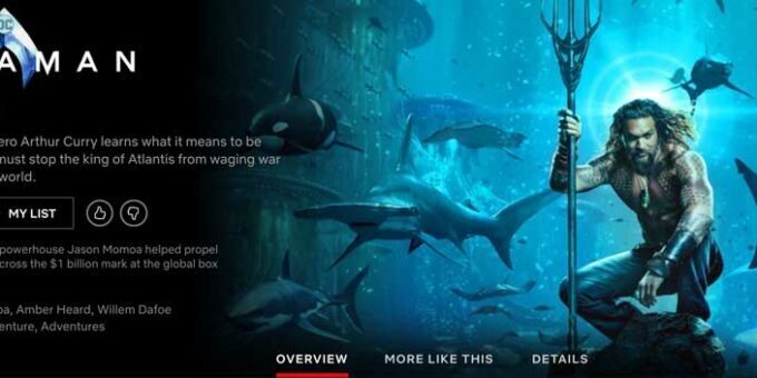 Is Aquaman on Netflix?