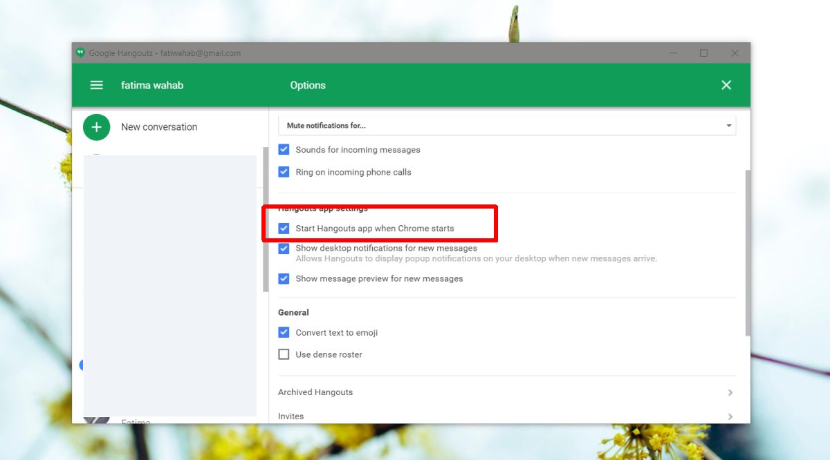 How to stop Google Hangouts from running automatically