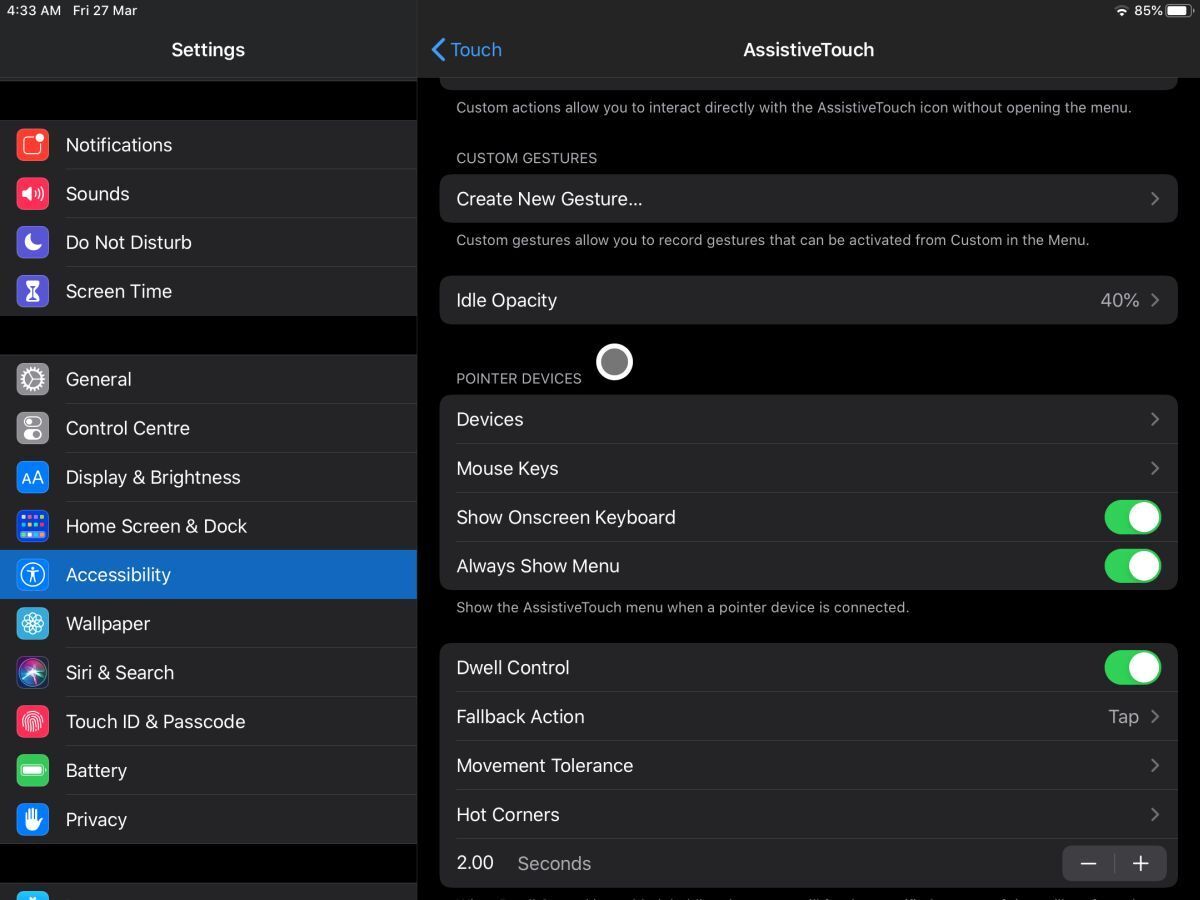 How to fix the mouse pointer stuck on an iPad