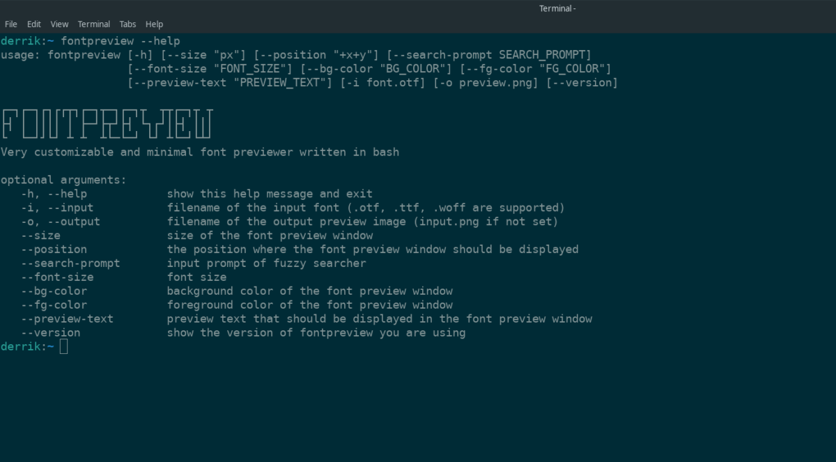 How to preview fonts in the commandline on Linux