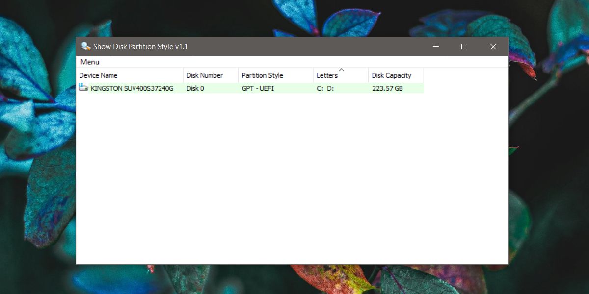 Show partitions. Show partitions
