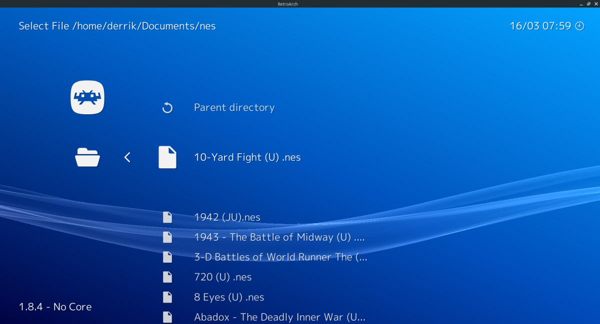 How to play NES games in RetroArch on Linux