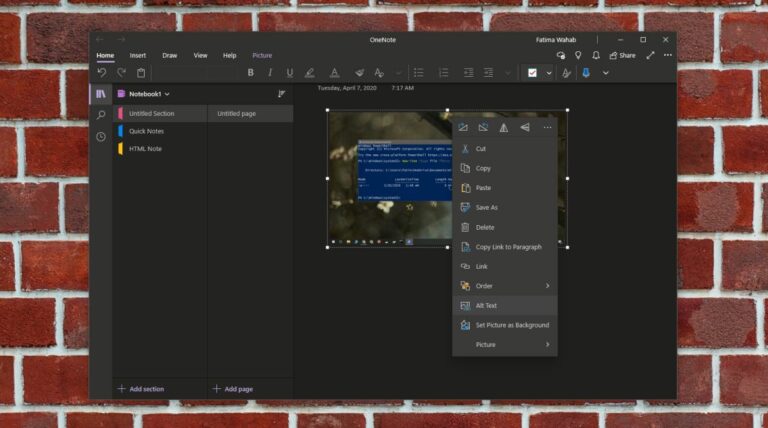 How to fix missing copy text from picture option in onenote on windows 10
