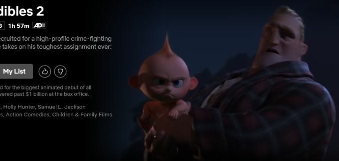 Incredibles 2 on Netflix