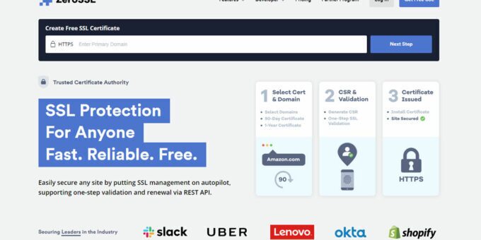 ZeroSSL - Create Free SSL Certificate