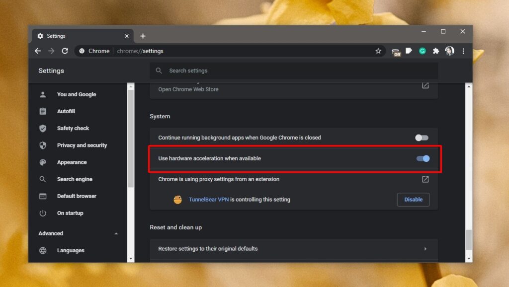 How to disable hardware acceleration chrome
