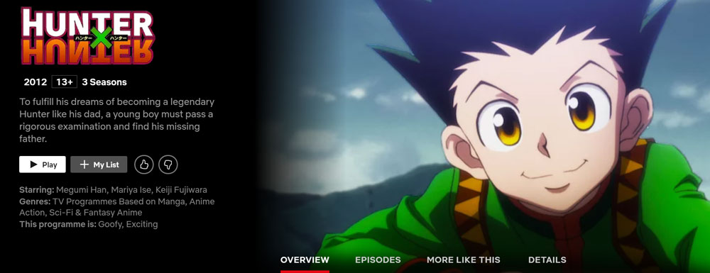 Hunter x Hunter na Netflix