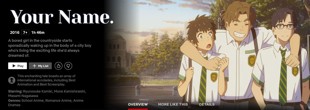 Your Name. (2016): Where to Watch and Stream Online