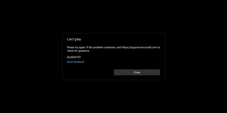 How to fix the can't play video error on Windows 10
