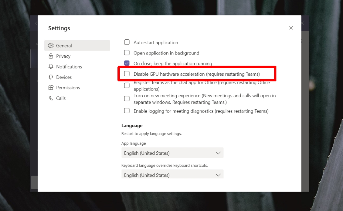 Microsoft teams отключить