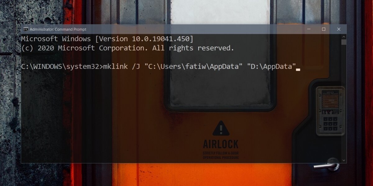 How to move AppData folder on Windows 10