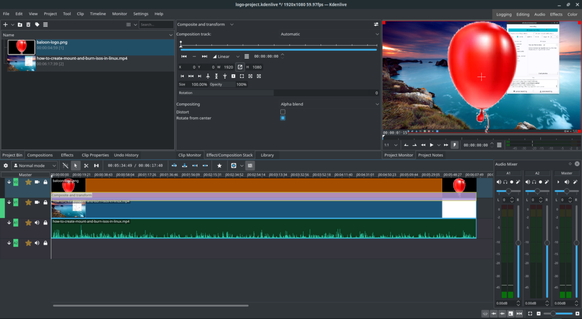 How to add a logo to a video clip in Linux