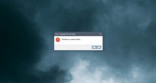 'Error copying file or folder - The device is unreachable'