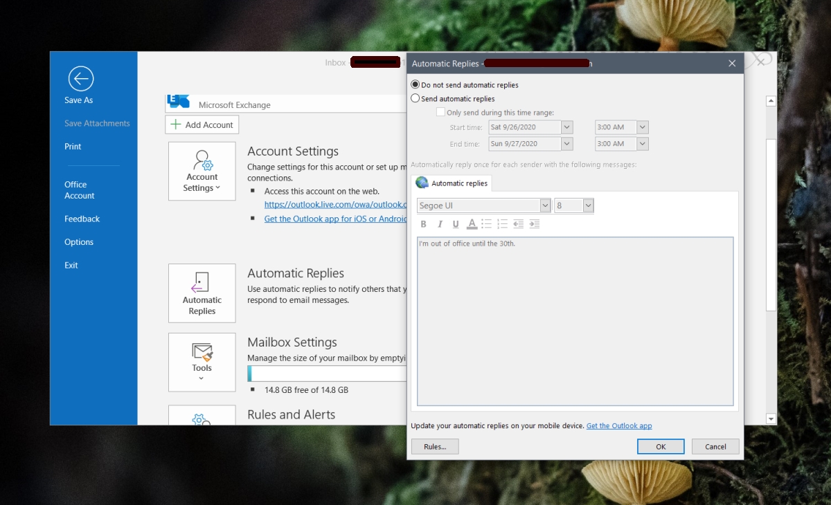 Set Up Out Of Office In Microsoft Outlook Lasopalightning